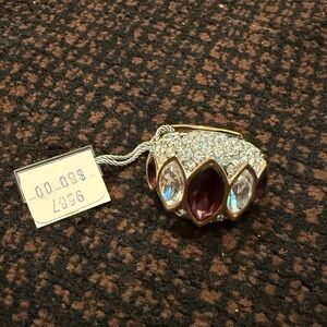 Swarovski Gold and Purple Ring